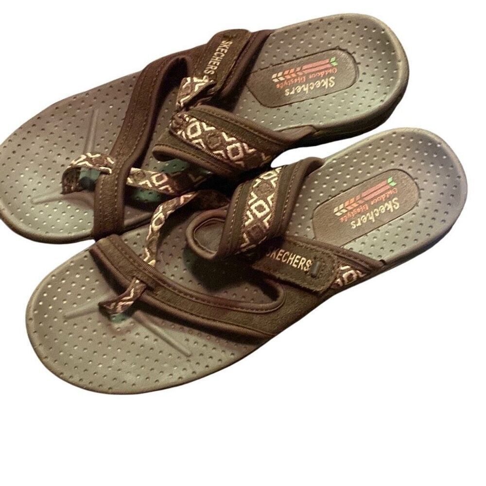 Skechers Reggae trailway Brown Rasta Vegan Strap Sport Sandal 9